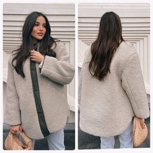 Mango Faux Shearling Sheepskin Jacket New